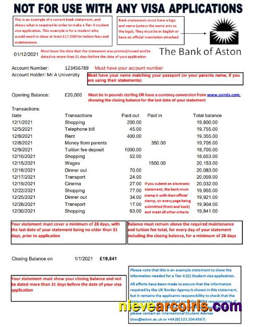 United Kingdom The Bank of Aston bank statement in Excel and PDF format